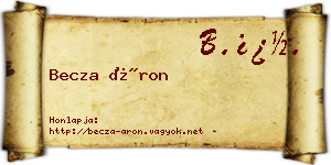 Becza Áron névjegykártya