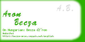 aron becza business card